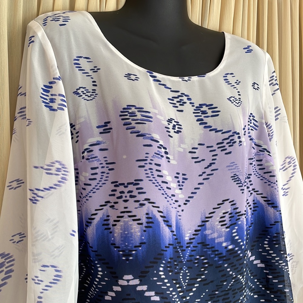 Large AB Studio Blouse Blue & Black
